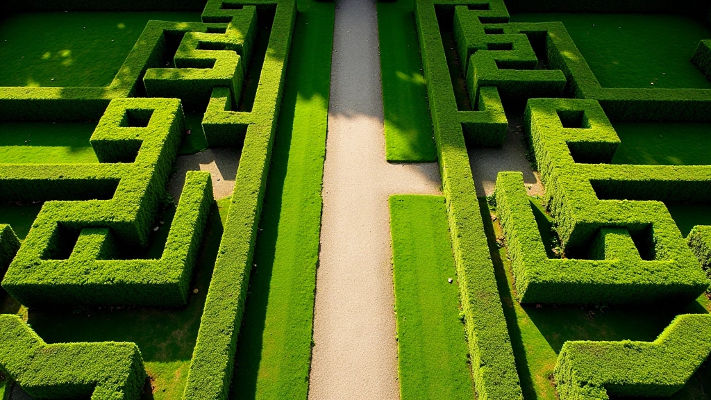 Detailed map of garden with marked walking paths and rest areas